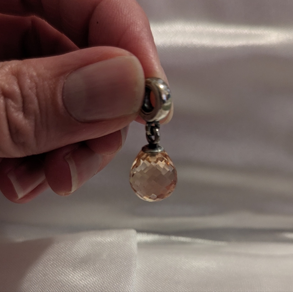 Pandora pink Murano glass faceted charm
